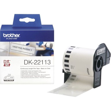 BROTHER Traka DK-22113, 62 mm x 15.24 m, crna na prozirnoj podlozi