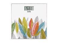 LAICA Osobna vaga PS1076 W, digitalna, 180 kg, staklo, bijela sa šarenim listovima