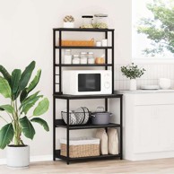 Kuhinjska polica, 80 x 40 x 168 cm, konstruirano drvo, crni hrast