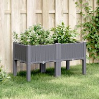 Vrtna sadilica s nogama siva 80 x 40 x 42 cm PP