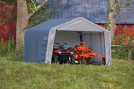 SHELTERLOGIC Skladišni šator 13,7 m² 370 x 370 cm, sivi