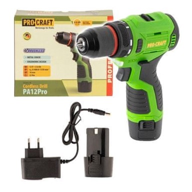 PROCRAFT Akumulatorski odvijač PA12Pro-1B, zelena