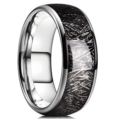 Prsten PU-32777 KP32777, 62 mm, srebrno-crni