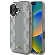 DKNY Checkered Pattern MagSafe maskica za iPhone 16, bež