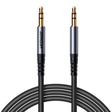 JOYROOM AUX kabel, SY-A09, 3.5mm mini jack na 3.5mm mini jack, pleteni, 1.2m, crni