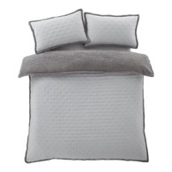 CATHERINE LANSFIELD Posteljina Cosy Nori od sherpa flisa za bračni krevet 200x200 cm siva