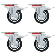 Okretni kotačići s dvostrukim kočnicama 4 kom 75 mm