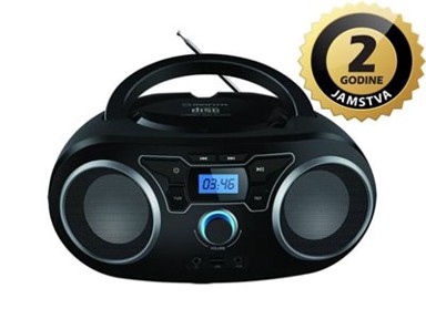 MANTA Prijenosni CD radio uređaj BBX006, FM, USB, MP3, LCD, DC + baterije, crni