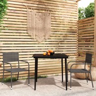 3 dijelni vrtni blagovaonski set sivi, dužina stola 80 cm