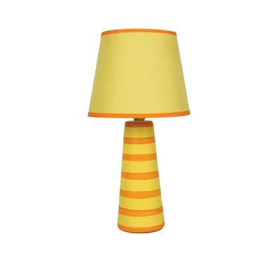 Keramička stolna lampa, VK/1302S/A, E14, max 35 W, Cone, žuta s narančastim linijama