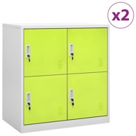 Ormarići s ključem 2 kom svjetlosivi/zeleni 90x45x92,5 cm čelik