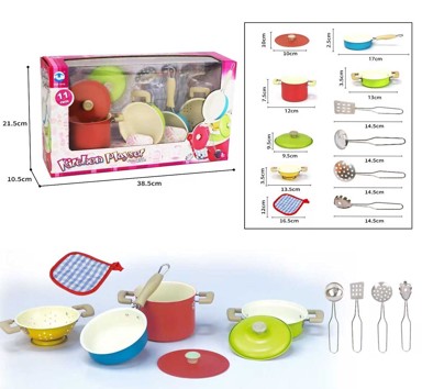 Set šarenih lonaca za igru i dodaci, 11 elemenata