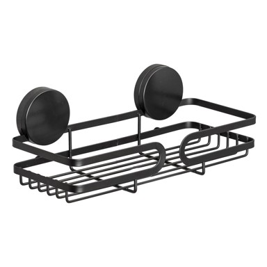 WENKO Kupaonska polica Pavia zidna Static-Loc® 26 cm, crna