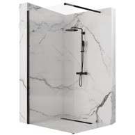 REA Walk-in tuš stijena Aero Intimo Black Mat, 100 cm