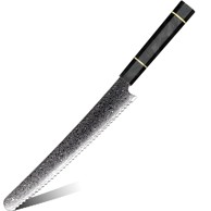 Damaskasti kuhinjski nož Ts-37453 Kruh Kp37453, crni