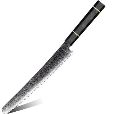 Damaskasti kuhinjski nož Ts-37453 Kruh Kp37453, crni