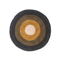 TAPIS PETIT Dječji tepih od jute, okrugli, 100x100 cm, žuto-zeleno-crni