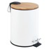 WENKO Bijeli koš za smeće s pedalom Tortona Bamboo,3 l