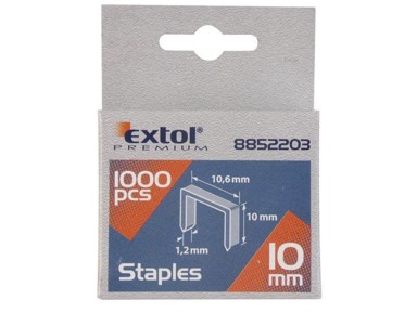 EXTOL PREMIUM Kopče 8852203 pakiranje od 1000 komada, 10 mm, 10,6 x 0,52 x 1,2 mm