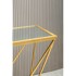 PREMIER HOUSEWARES Pomoćni stol Farran 40x120 cm sa staklenom pločom stola u zlatnoj boji