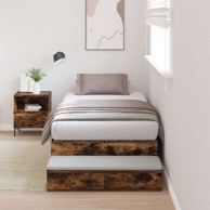 Krevet s prostorom za pohranu 100x200 cm, dimljeni hrast