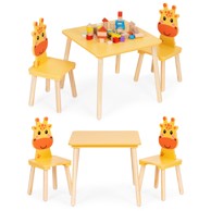 ECOTOYS Dječji set namještaja Žirafa, stol i 2 stolice