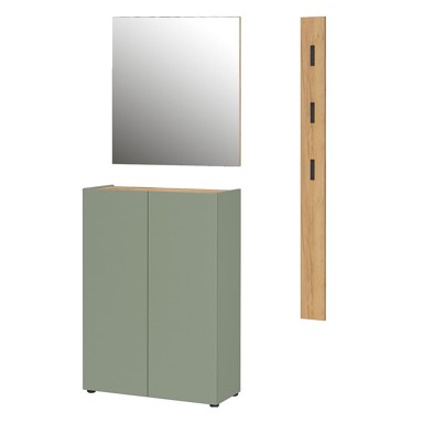 GERMANIA Svijetlo zeleni set za hodnik u dekoru hrasta 104x200x33 cm Alviano