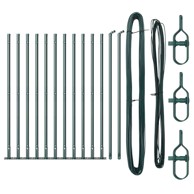 Stupovi ograde s podlogama 13 kom ø32mm 110 cm, galvanizirani čelik