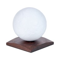 GINGKO Tamno smeđa LED stolna lampa od punog oraha (visina 13 cm) Smart LunaSpin 