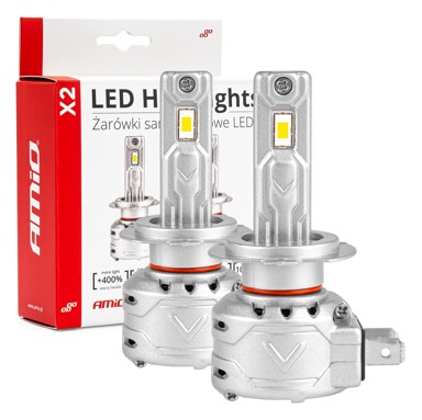 AMIO X2 Series LED Headlight žarulje, H7, do 395% više svjetla, 6500K, bijela