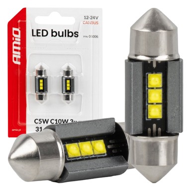 AMIO CANBUS LED žarulja, 31 mm, 12/24 V