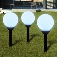 Vanjska solarna LED lampa lopta 20 cm 3 kom sa šiljcima za zemlju