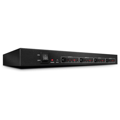 LINDY HDMI razdjelnik 38152, 1 x HDMI na 4 x HDMI, 4K, crni