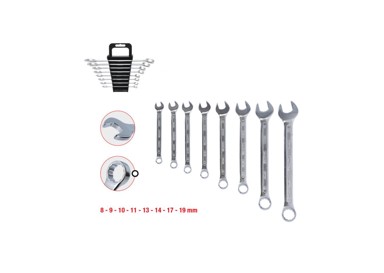 KS TOOLS Set kombiniranih ključeva Classic, kratki, 8-dijelni, 8-19 mm 517.0048