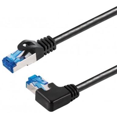 TRANSMEDIA Mrežni kabel TI46-1,5L, 1,5 m, CAT6a, SFTP, RJ45 plug ravno/angled down, crni