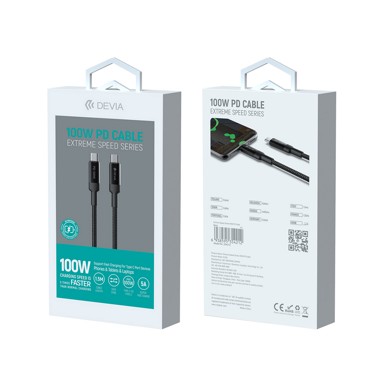 DEVIA Kabel tip C, 100W, 1.5 m