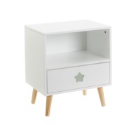 CASA SELECCIÓN Bijeli dječji noćni ormarić s policama 