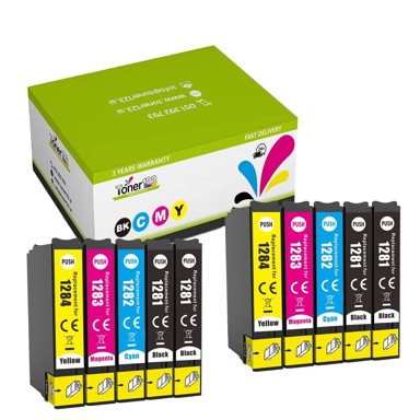 TONER123 Zamjenske tinte komplet Epson T1281 + T1282 + T1283 + T1284, 4x crna, 2x cijan, 2x magenta, 2x žuta
