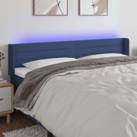 LED uzglavlje, 163 x 16 x 78/88 cm, tkanina, plava
