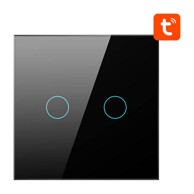 AVATTO Pametni zidni prekidač ZigBee ZTS02-EU-B2, 2 kanala, crni