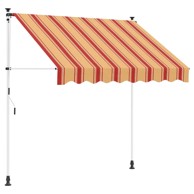 Ručno sklopiva tenda, 250 x 115 x 300 cm, bijeli okvir, šarena
