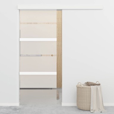 Klizna vrata od stakla ESG i aluminija 76 x 205 cm srebrna