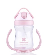 KIKKA BOO Bočica sa slamkom i ručkama, 300 ml, ružičasta