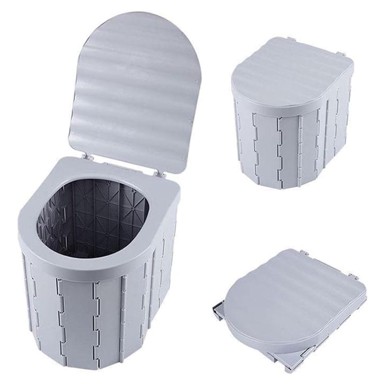 HOME & MARKER Prijenosni sklopivi WC za kampiranje Pottymate set (WC, vrećice, neutralizator mirisa)