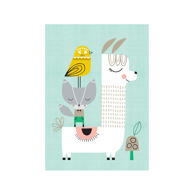 PETIT MONKEY Poster Lama i prijatelji, 29,7x42 cm