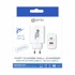 PRIO Zidni punjač, Fast Charge, 65W, PD (USB C) + QC3.0 (USB A), bijeli
