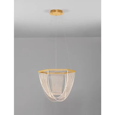 NOVA LUCE Visilica Valentin NL9030636, LED 35 W, 3000 K, 2995 lm, mesing zlatna