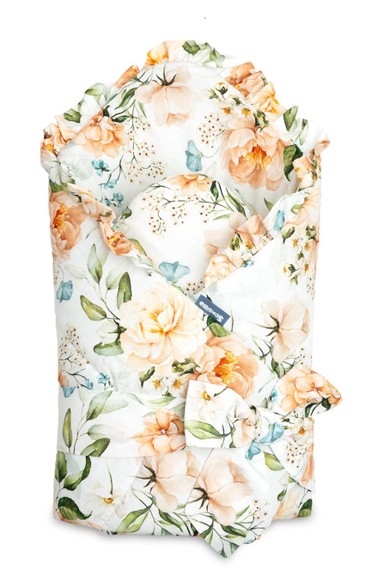 Dvostrani poplun za bebe, 75x75 cm, ruže