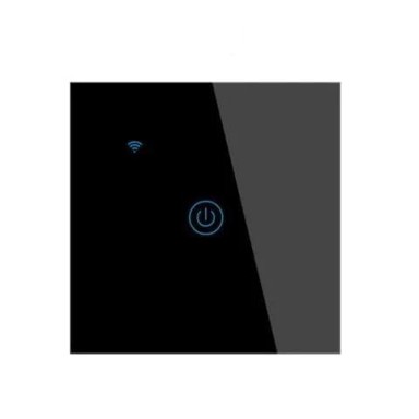 Pametni zidni prekidač za svjetlo, jednostruki, crni