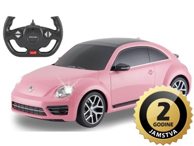 JAMARA Auto na daljinsko upravljanje Delux VW Beatle - Buba, rozi, 1:14